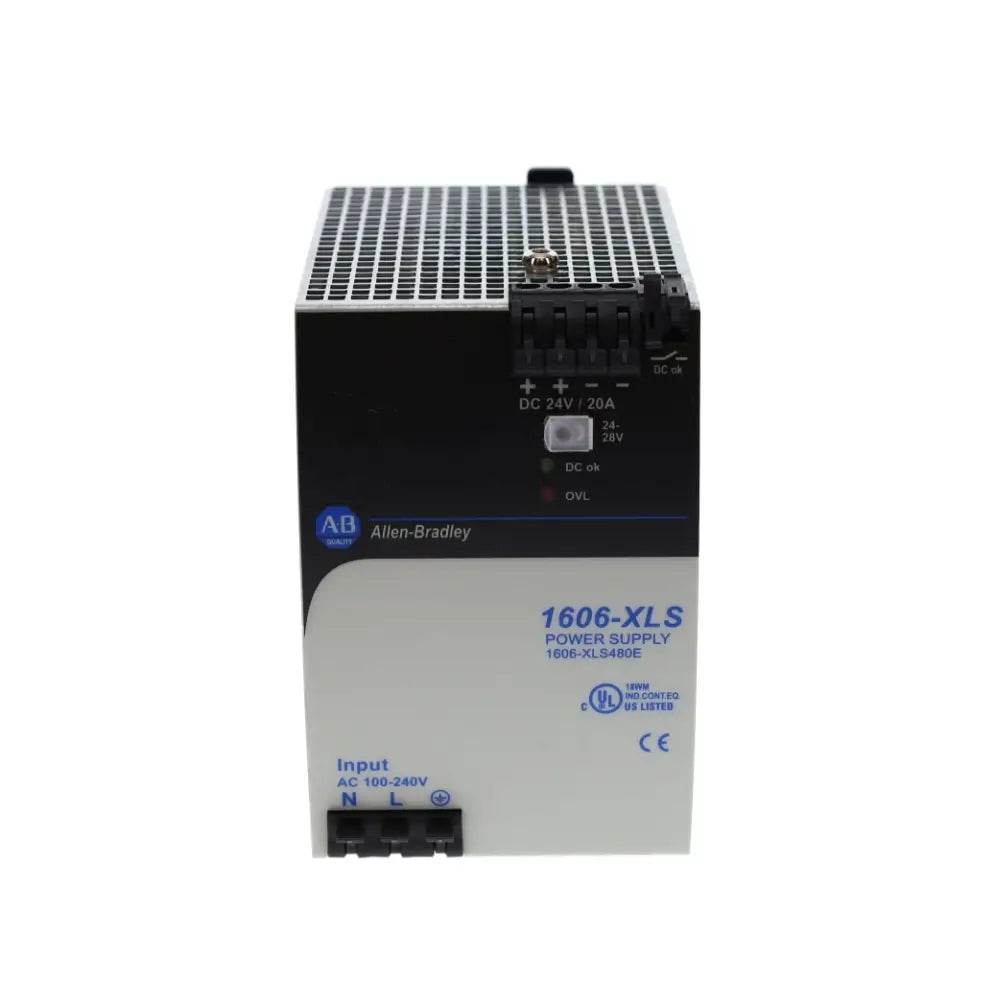 Allen-Bradley 1606-XLS480E Power Supply – 480 W 24–28 V DC Output, 100–240 V AC Input | MeloMation 2-Year Warranty