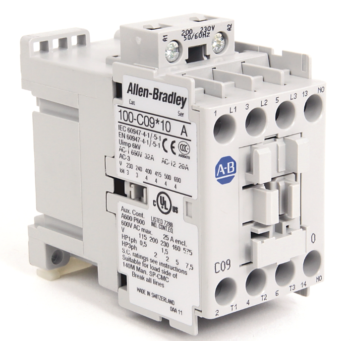 Allen-Bradley 100-C09EJ400 Contactor – 9 A, 4-Pole (4 NO), 24 V DC Electronic Coil with Integrated Diode