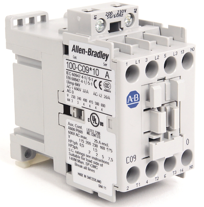 Allen-Bradley 100-C09KF01 Contactor – 9 A, 230 V AC (50/60 Hz), 3-Pole, Motor Load