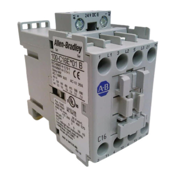 Allen-Bradley 100-C16EJ01 IEC Contactor – 16 A, 3-Pole, 24 V AC/DC Electronic Coil, Motor Load